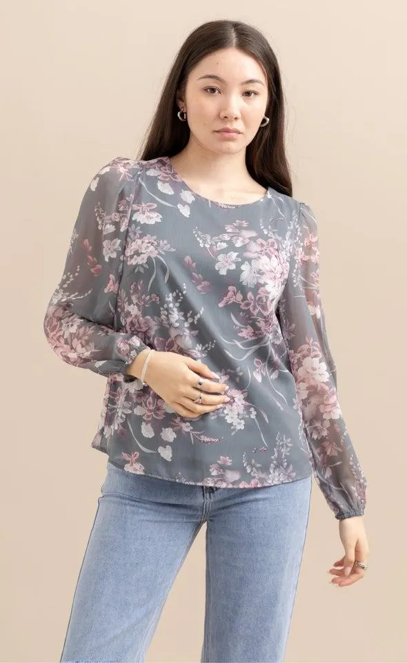 Chiffon LS Shell Top
