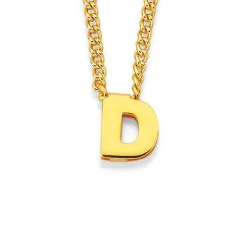 9ct Gold Small Block Initial D Slider