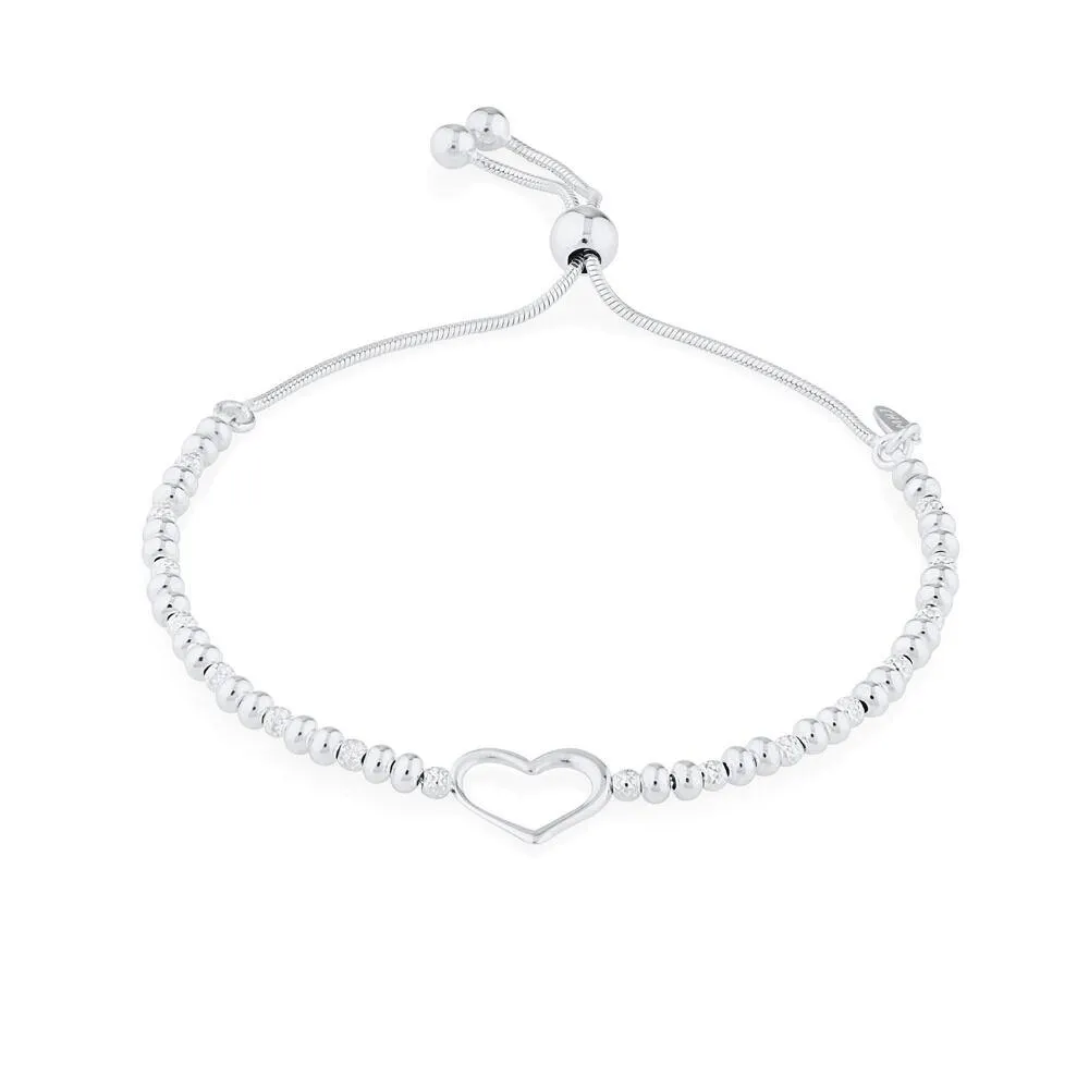 23cm (9.5") Heart Bracelet In Sterling Silver