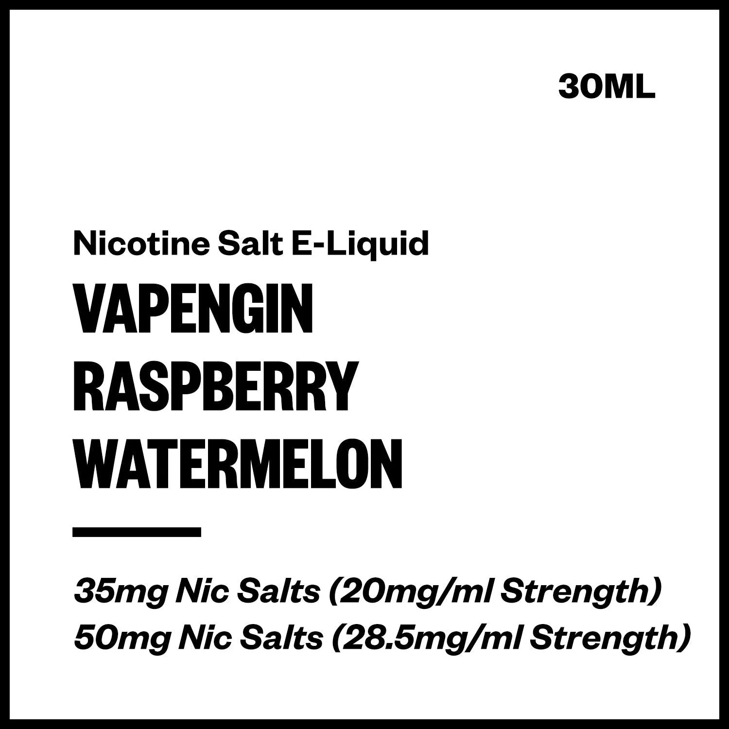 Vapengin - Raspberry Watermelon (Nic Salt E-Liquid 30ml)