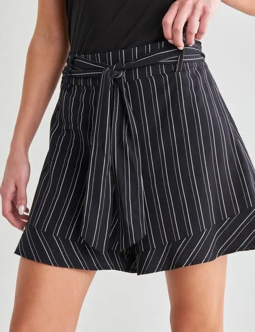 State of play Odette Ruffle Short, Black & Bone