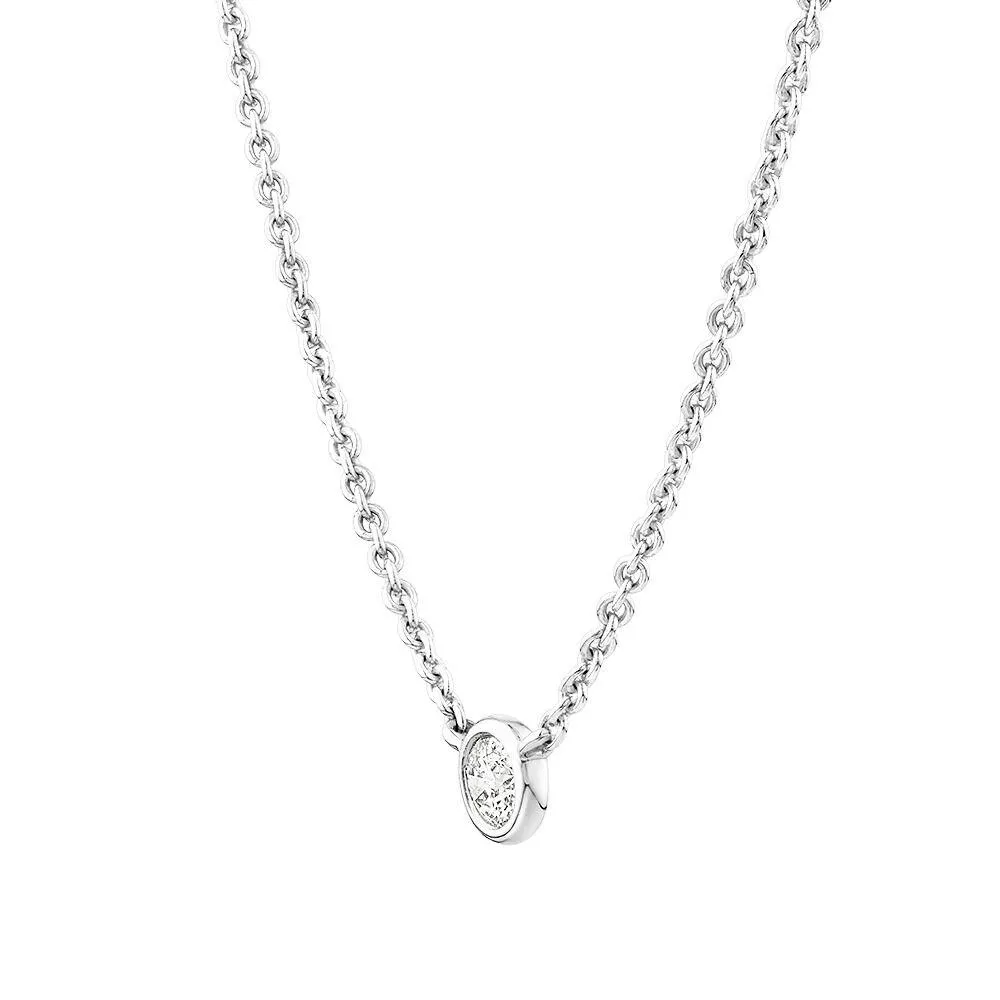 Diamond Serendipity Single Stone Necklace in Sterling Silver