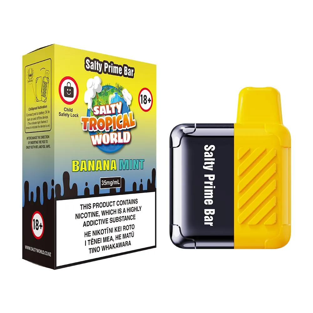 Salty Prime Bar Kit Banana Mint Disposable Vape