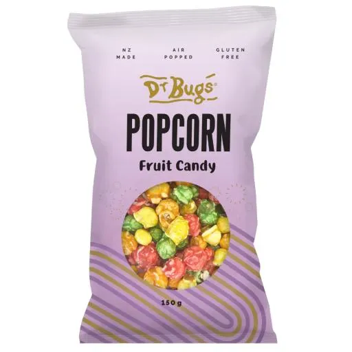 DR BUGS CANDY FRUIT COATED POPCORN 150G