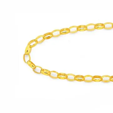 9ct, 20cm Oval Belcher Bracelet