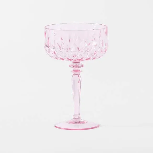 Crystal Look Champagne Coupe 380ml - Pink