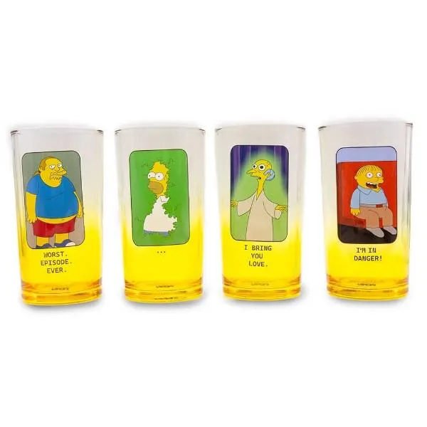 The Simpsons - Springfield Characters Memes Glass 4-Pack