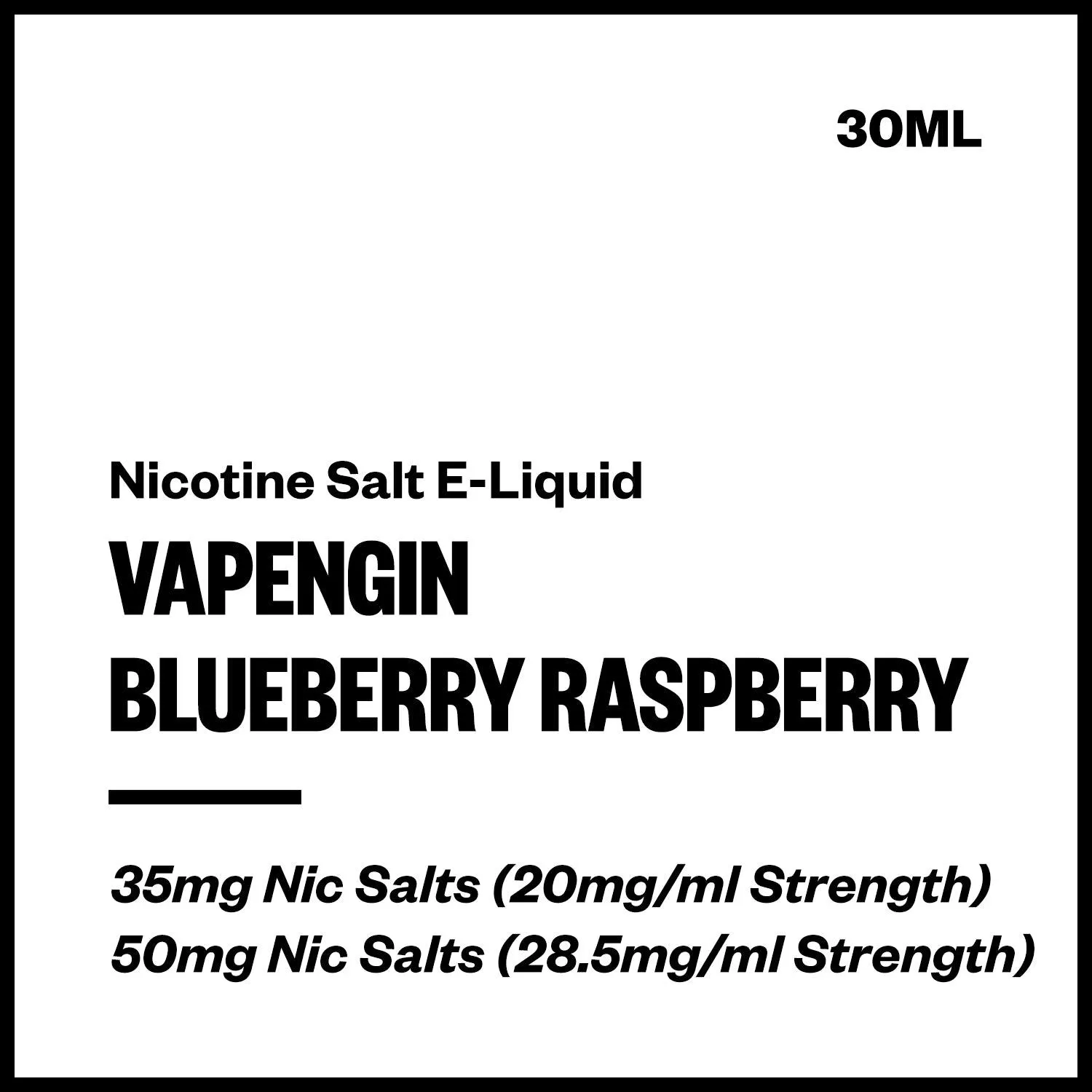 Vapengin - Blueberry Raspberry (Nic Salt E-Liquid 30ml)