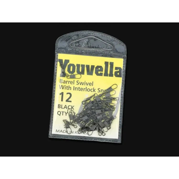 Black Barrel Swivel With Snap 27pc Size 12