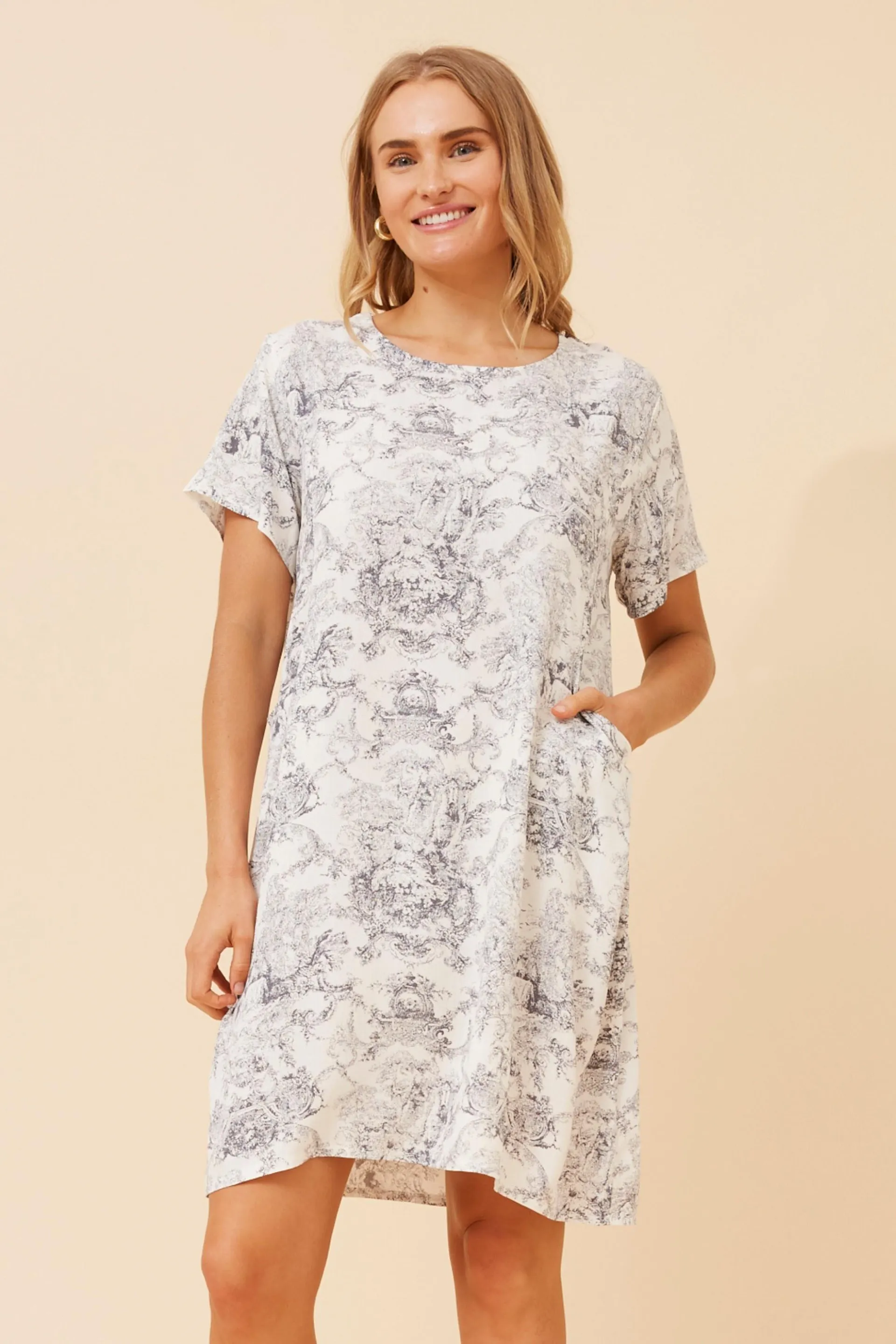 VINE ABSTRACT PRINT DRESS