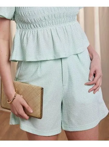 Women's Textured Check Short in Birds Green Check