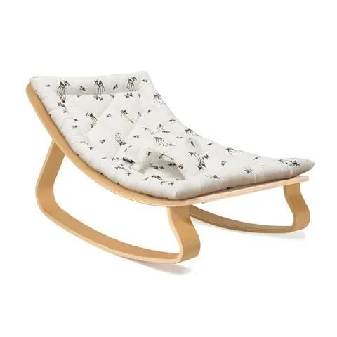 Charlie Crane Baby Rocker Levo - Beech with Fawn Cushion
