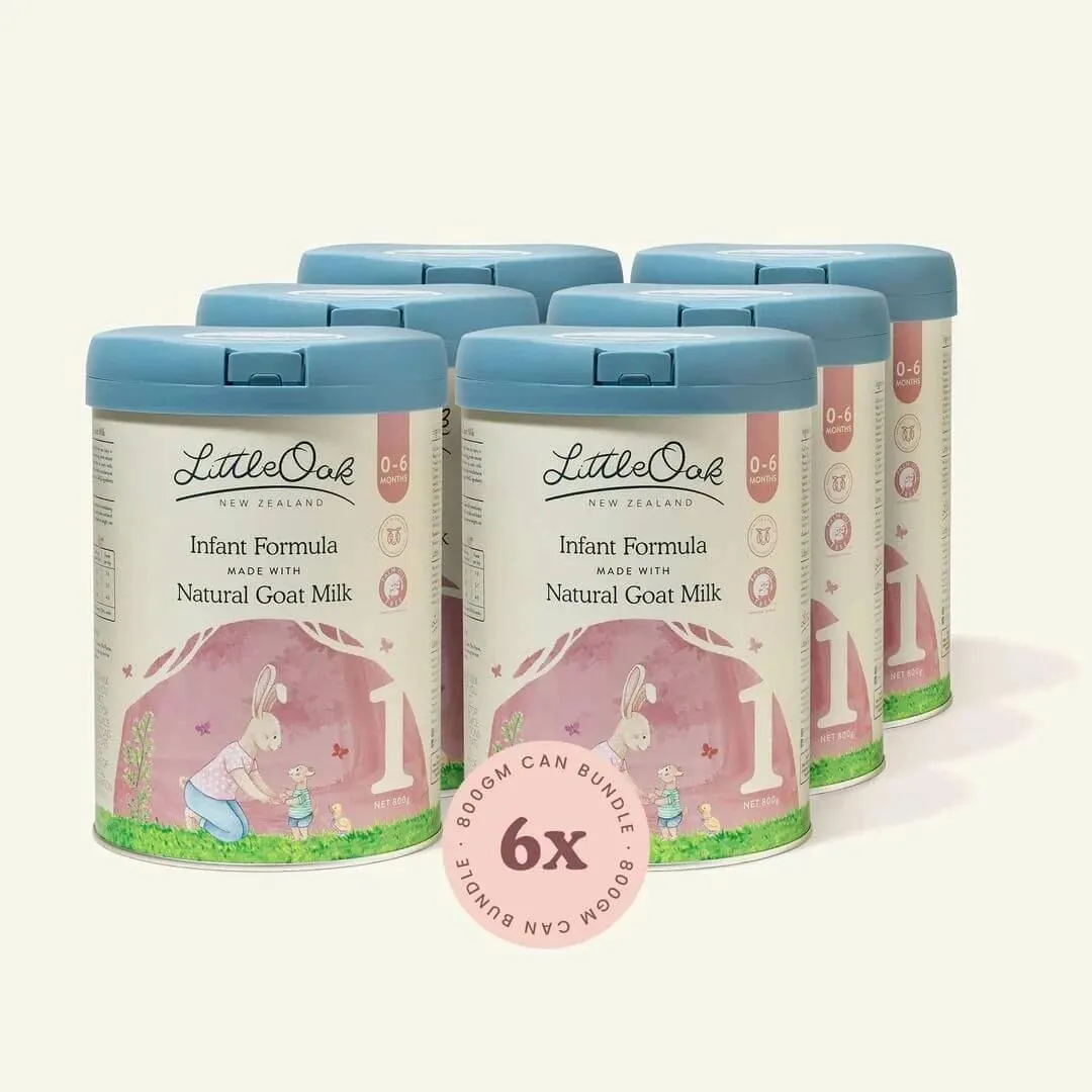 LittleOak 6x 800gm Can Bundle – Natural Goat Milk Infant Formula