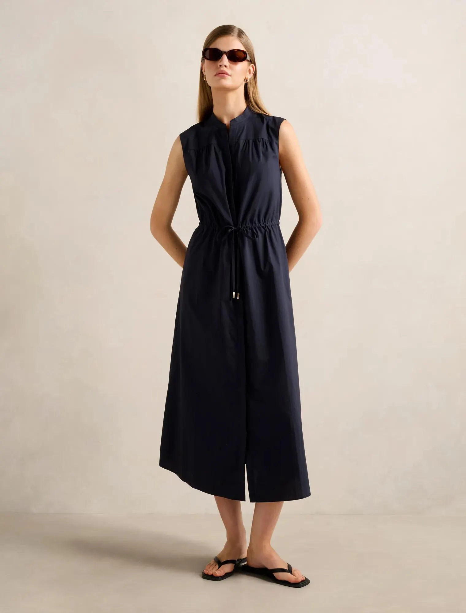 Jessie Drawcord Smock Midi Dress