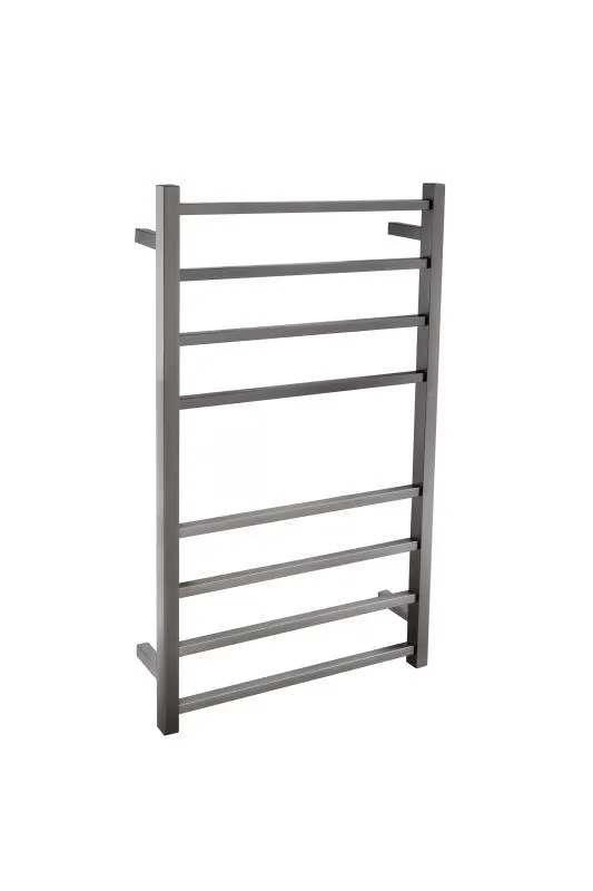 HTLSQ8GM Square Heated Towel Rail 8 Bars Gun Metal