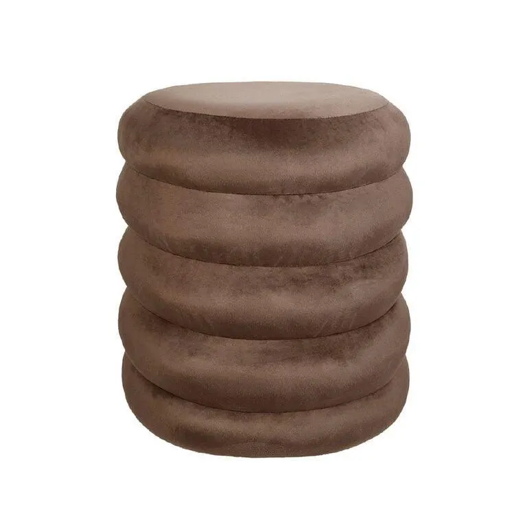 Living & Co Ribbed Ottoman Brown Mid