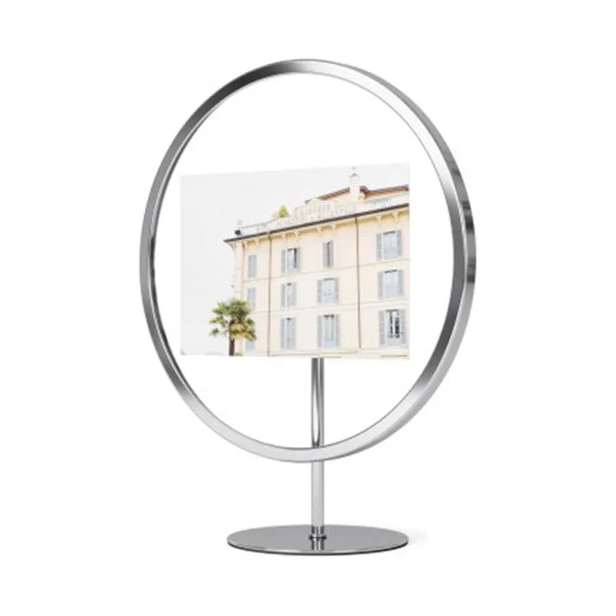 Umbra Infinity Floating Round Picture Frame - 10cm x 15cm Chrome