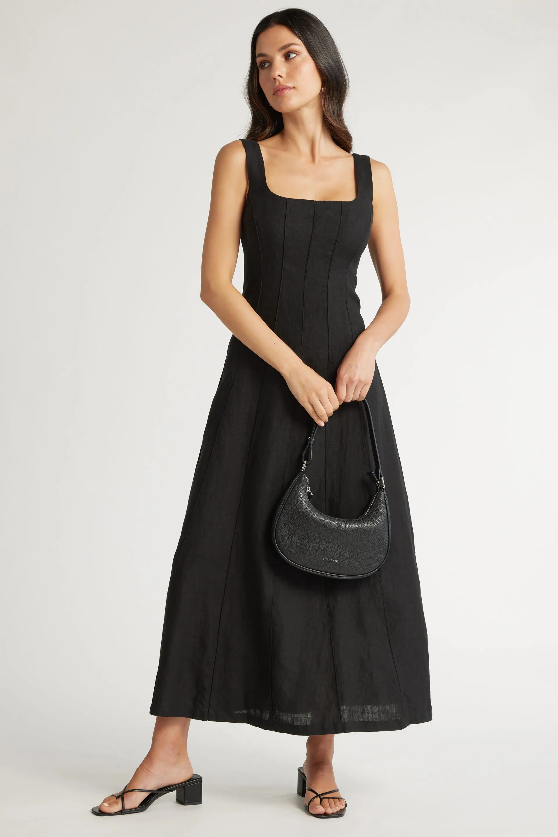 London Panel Detail Linen Dress