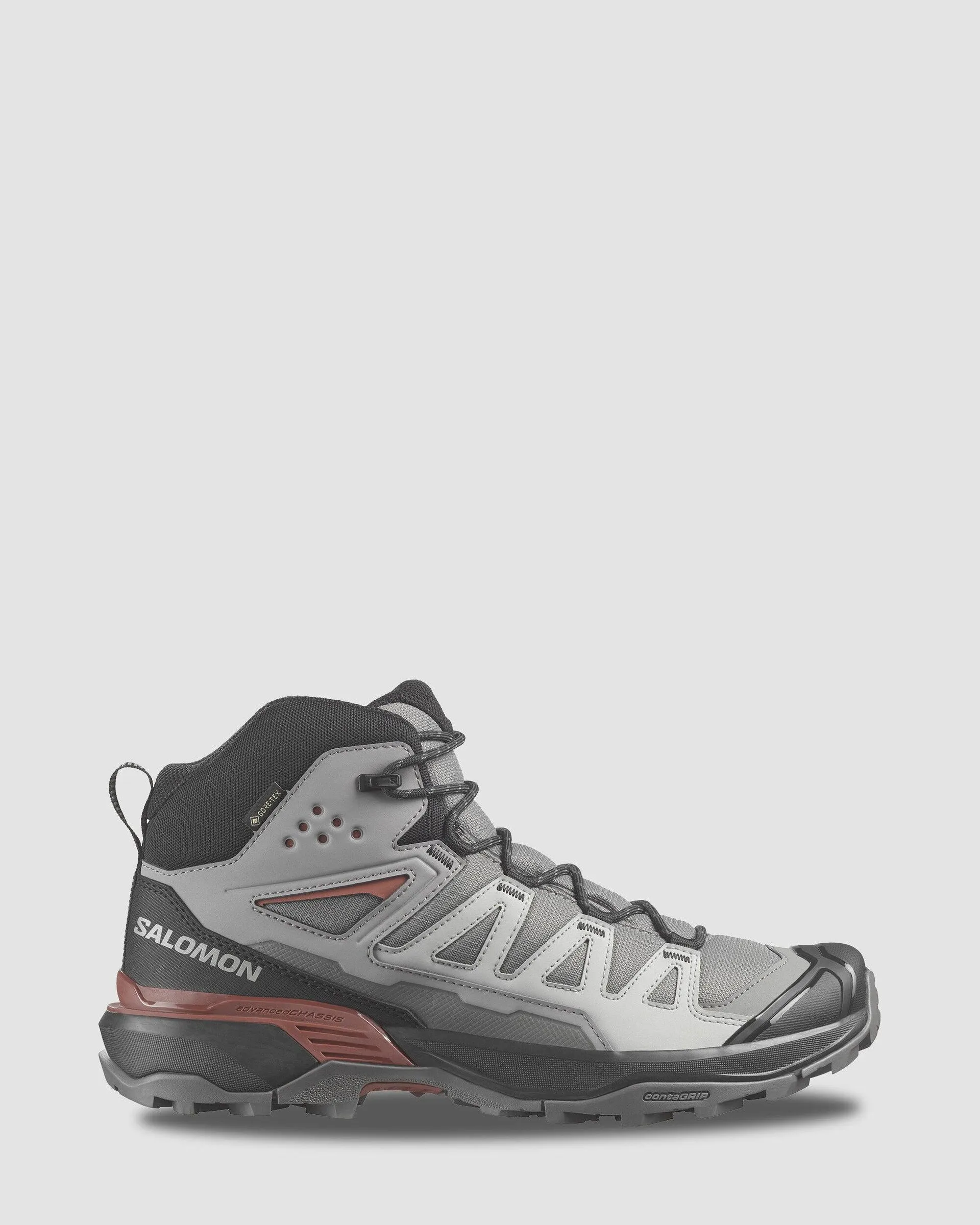 Men's Salomon X Ultra 360 Mid GTX Hiking Boots - Pewter/Black/Burnt Henna