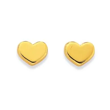 9ct, Heart Stud Earrings