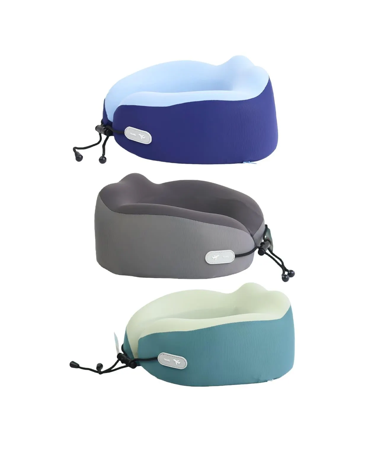 Smooth Fabric Travel Pillow 3 Colors Assorted