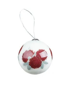 Dq & Co. Pohutukawa Bauble Glitter White