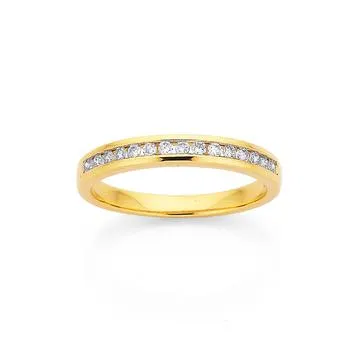 9ct, Diamond Channel Set Band