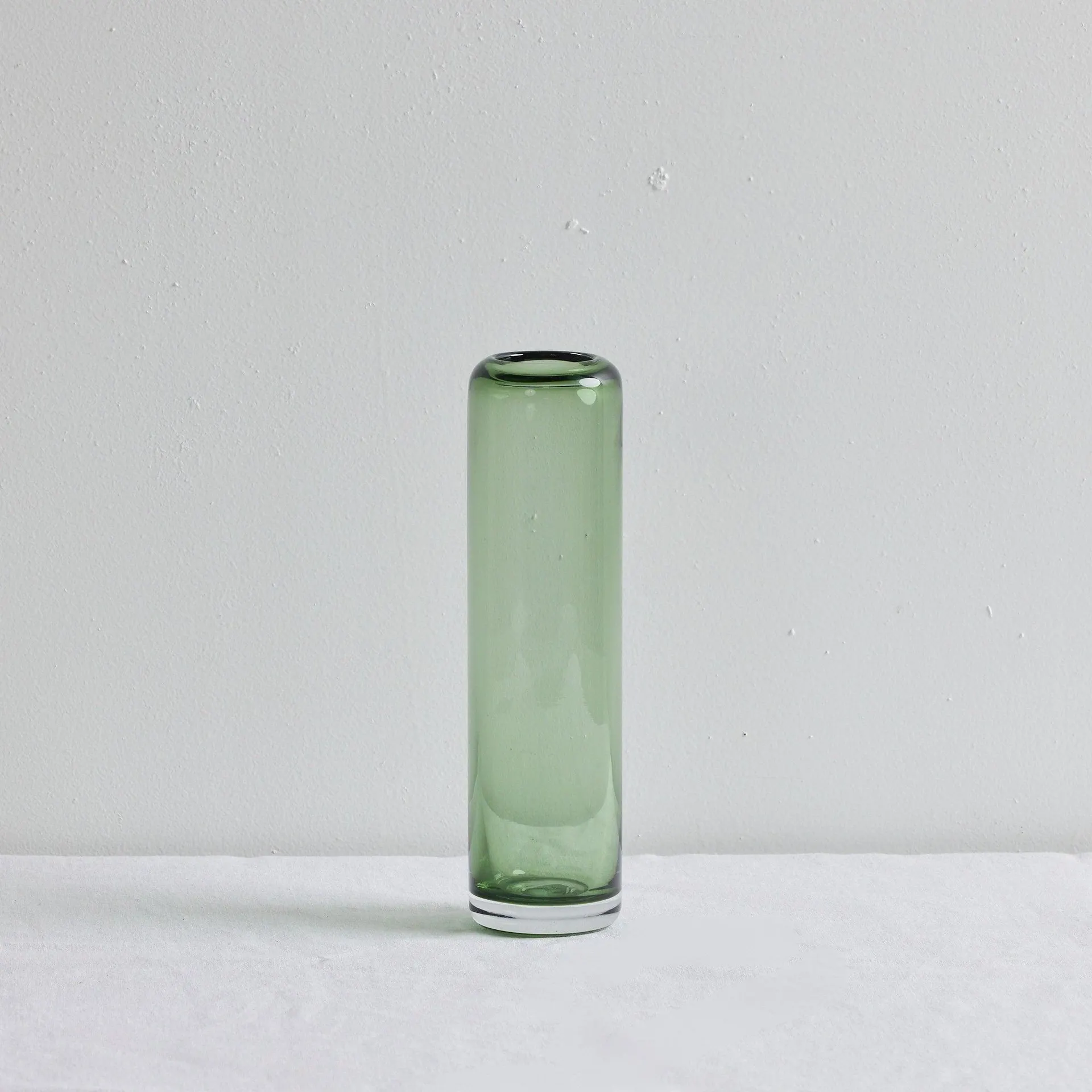 Column Glass Vase - Medium - Grey/Green