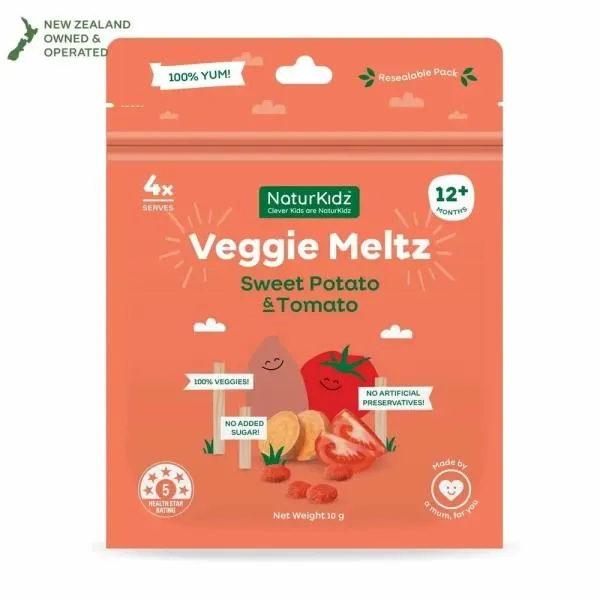 NaturKidz Sweet Potato & Tomato Veggie Meltz – 10g
