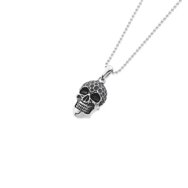 Chisel Stainless Steel Black Skull Pendant