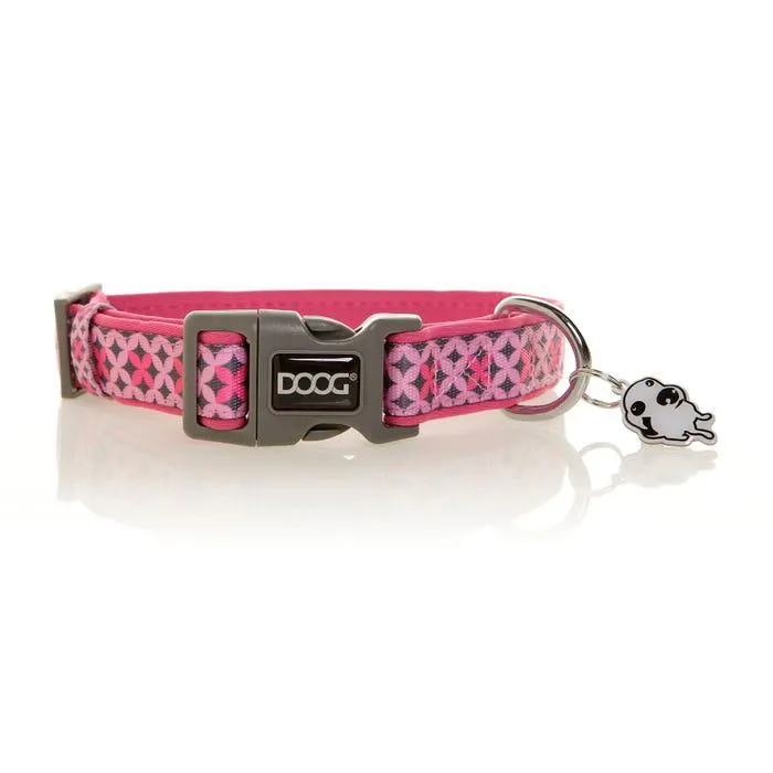 Doog Toto Pink & Grey Polkadot Medium Dog Collar