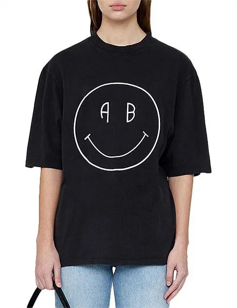 AVI SMILEY T-SHIRT VINTAGE BLACK
