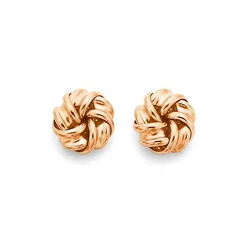 9ct Rose Gold Knot Studs