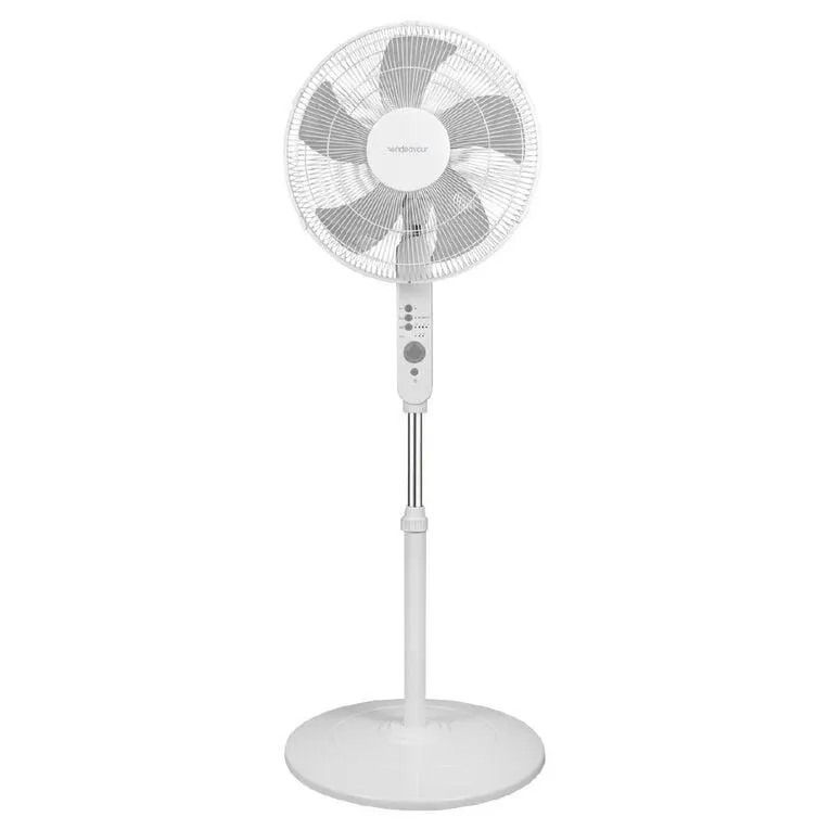 Endeavour Pedestal Fan With Timer and Remote 40cm White