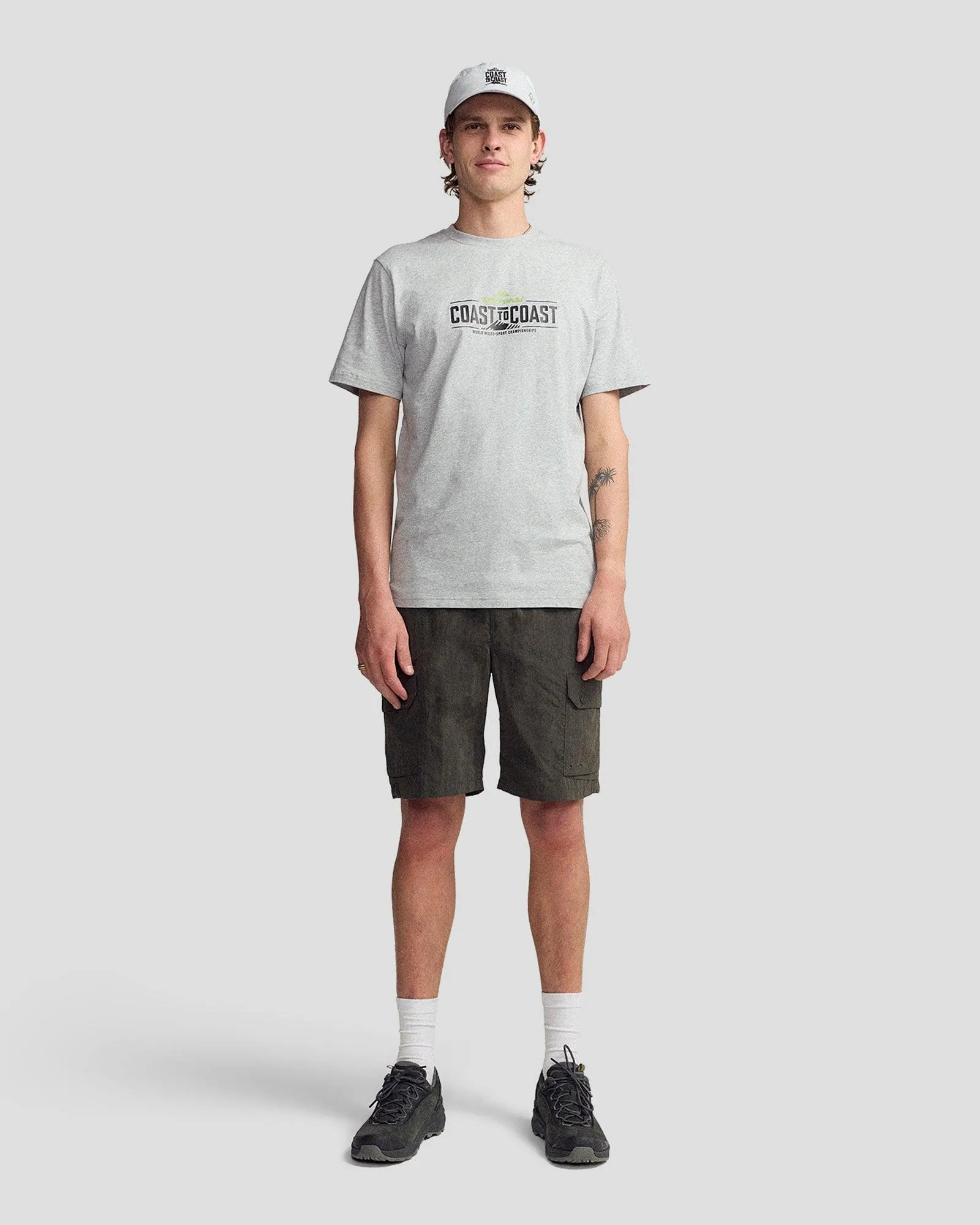 Coast To Coast - Men's Solid Organic Cotton Tee - Mid Grey Marle