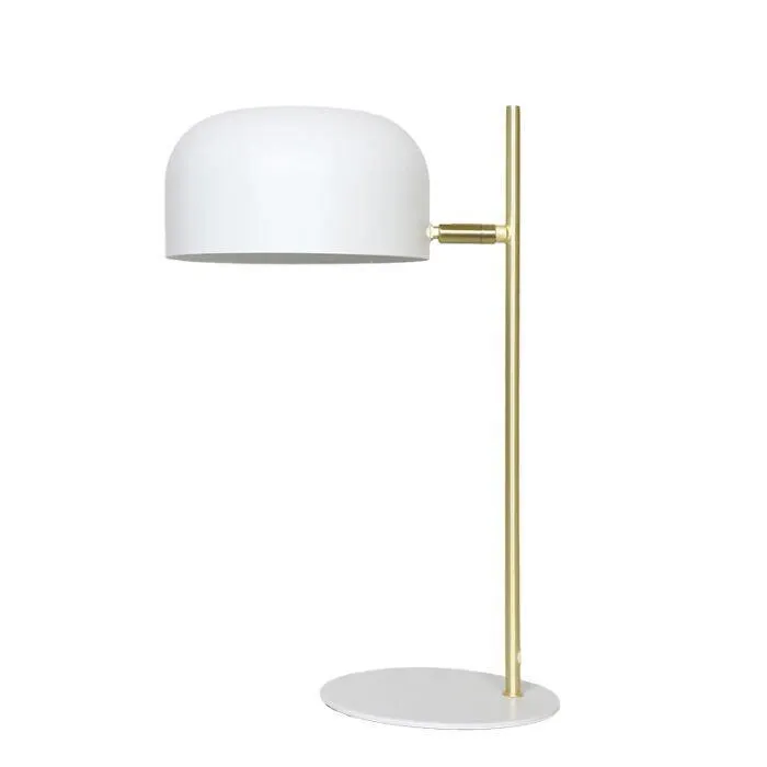 Turin Matt White/Brushed Brass Desk Lamp