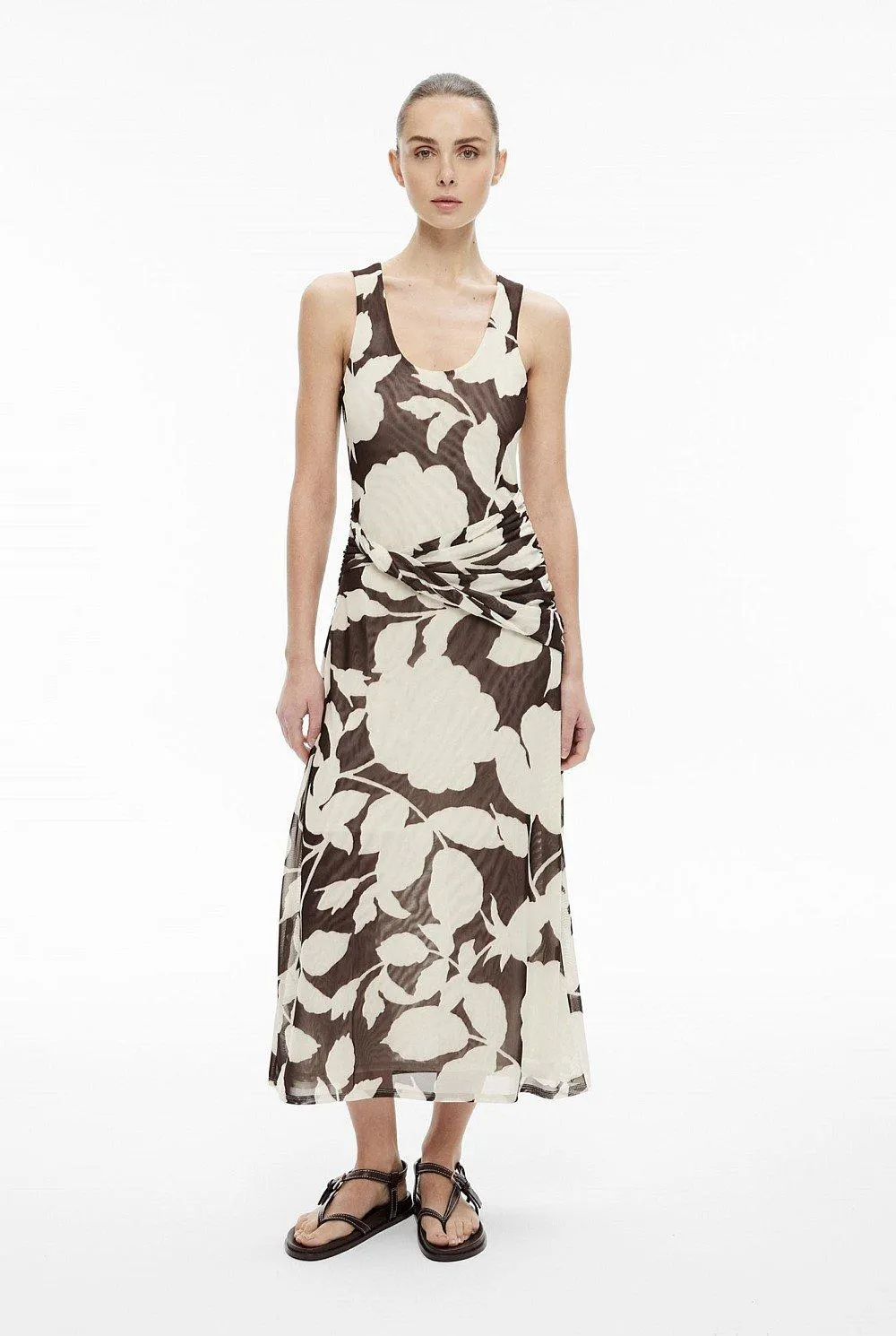 Twist Scoop Mesh Dress