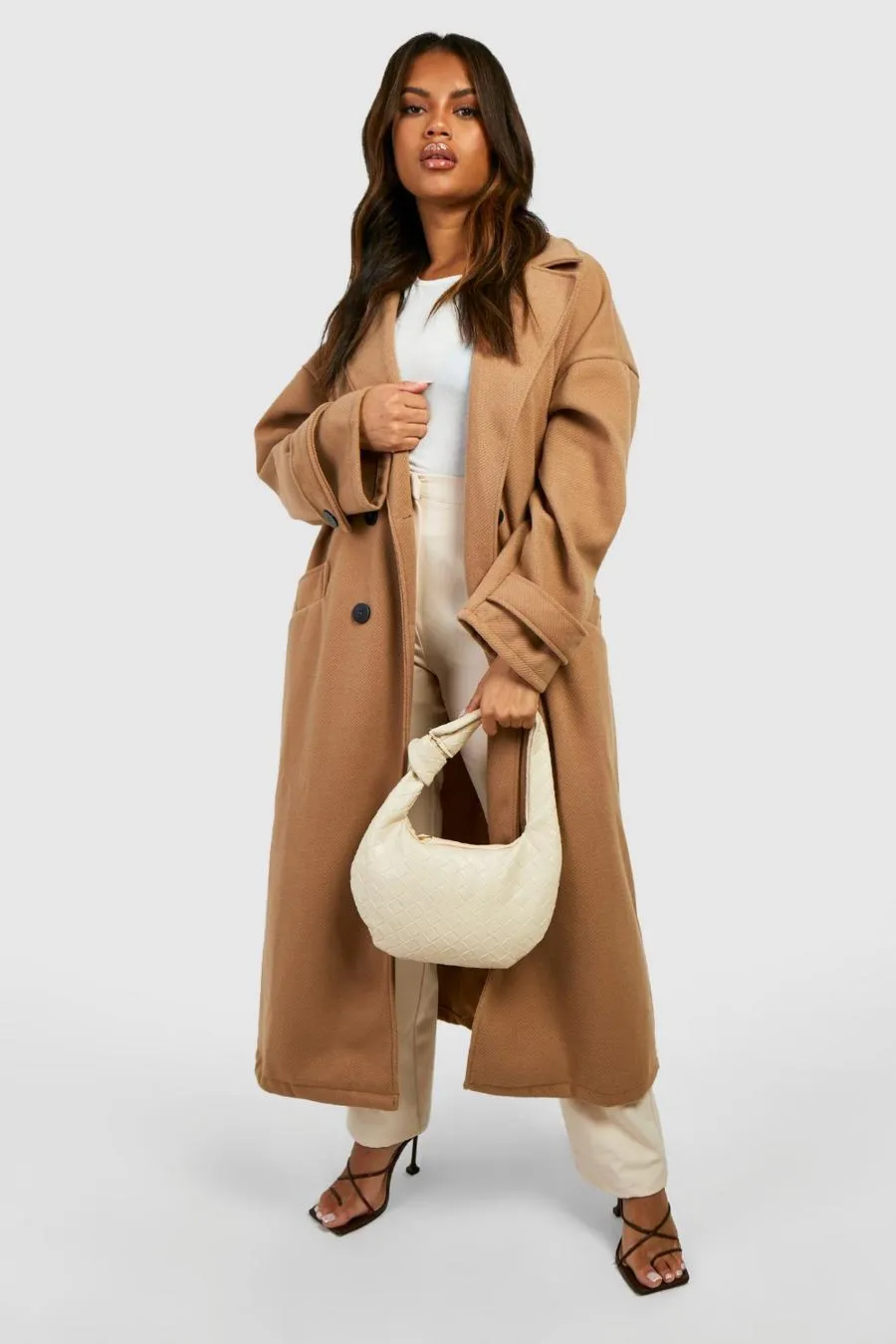 Plus Premium Wool Look Longline Coat