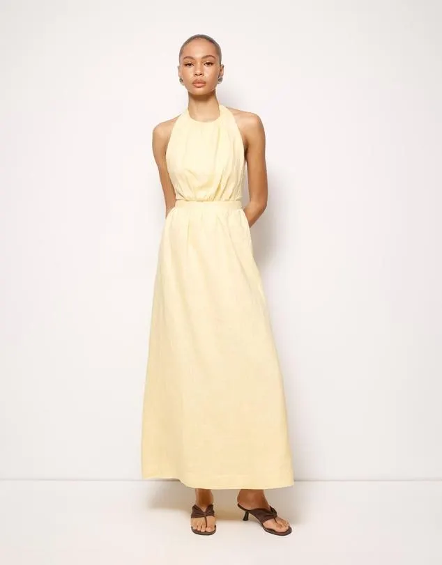 Tali Linen Cross Back Midi Dress