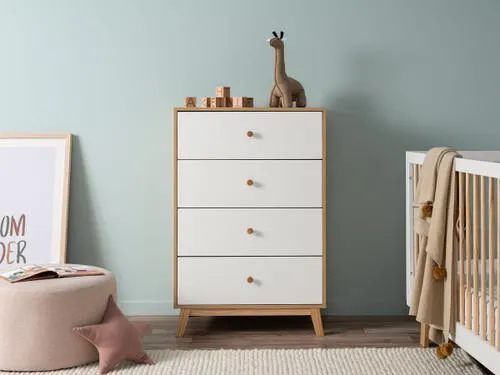 Aspen Four Drawer - White/Natural