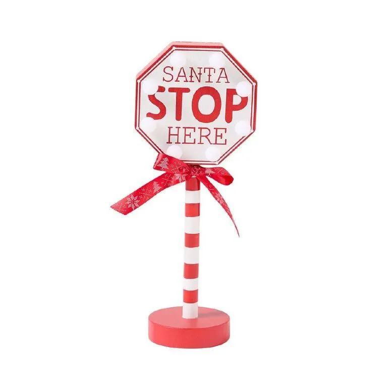 Wonderland Novelty Santa Stop Here Sign