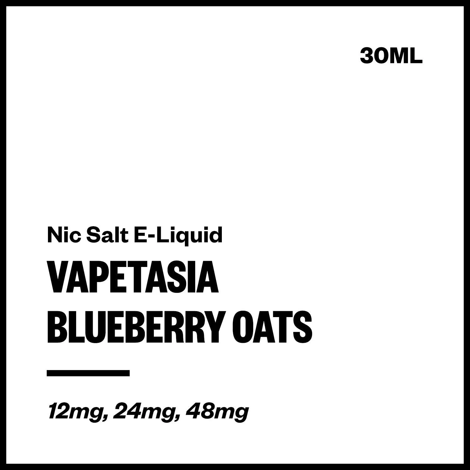 Vapetasia - Blueberry Oats (Nic Salt E-Liquid 30ml)