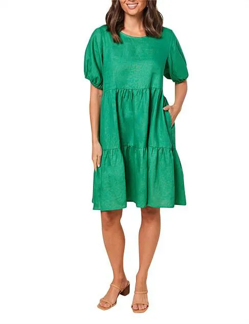 Sabre Puff Sleeve Mini Dress