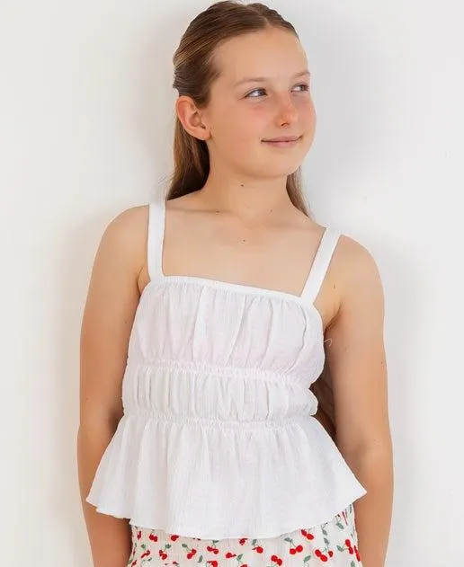 Kids' Sleeveless Crinkle Knit Top