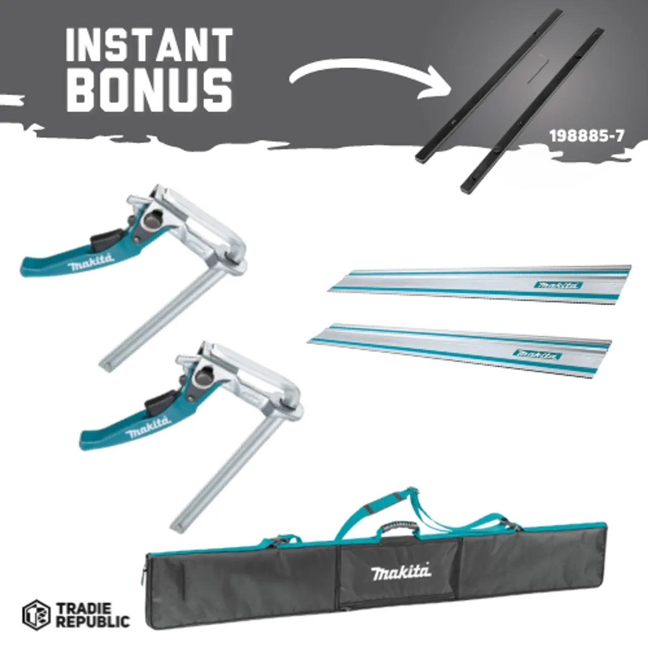Makita Track Kit With Bonus Guide Rail Connector Set
