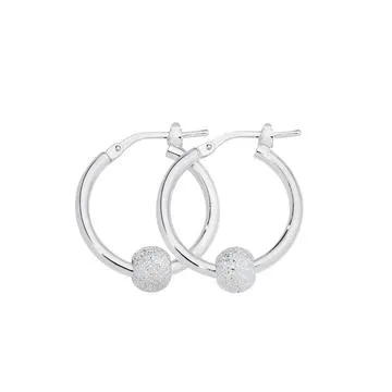 Sterling Silver 15mm Stardust Hoop Earring