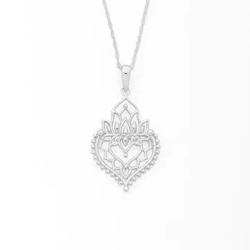 Silver Boho Flat Latern Pendant