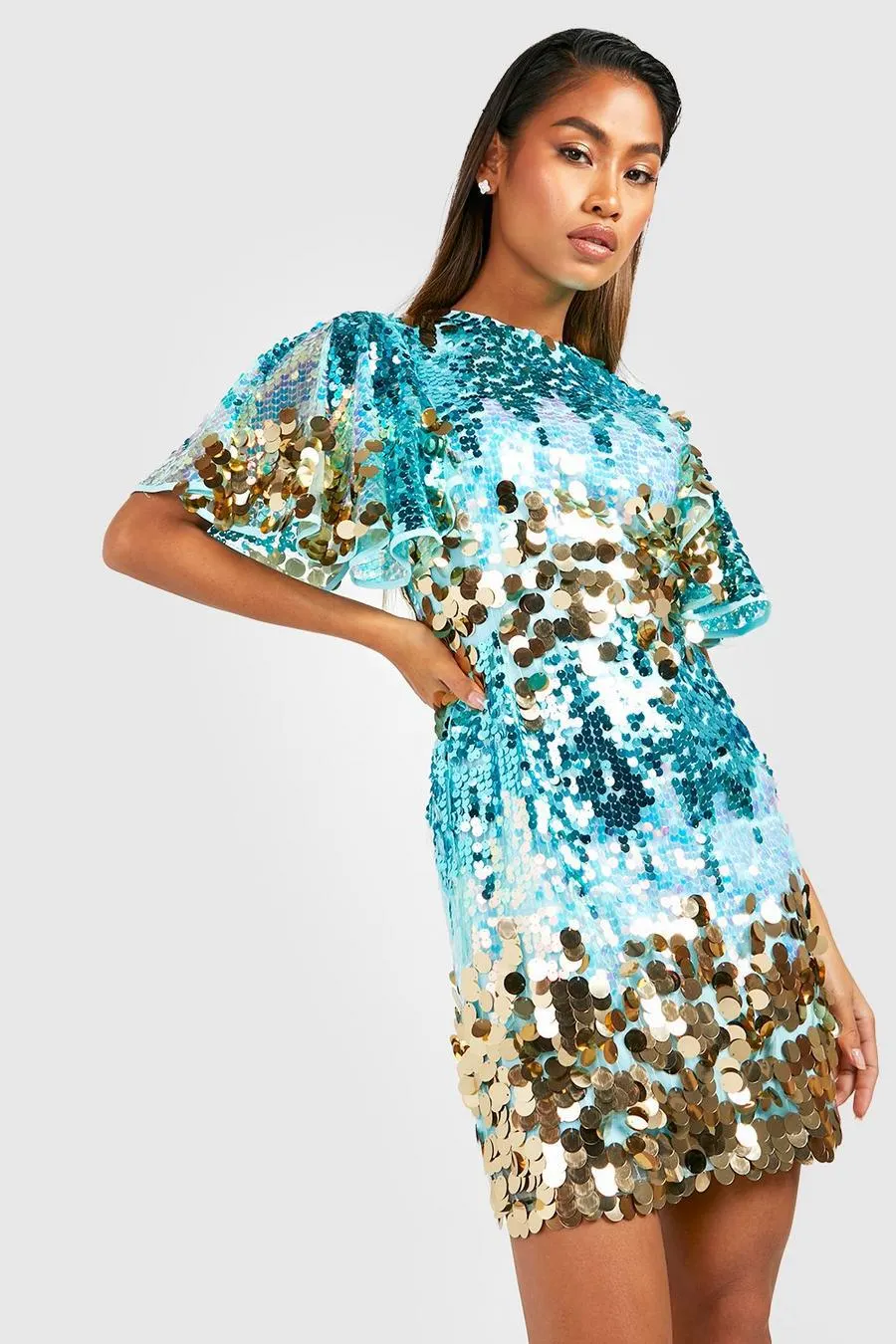 Sequin Ombre Shift Party Dress