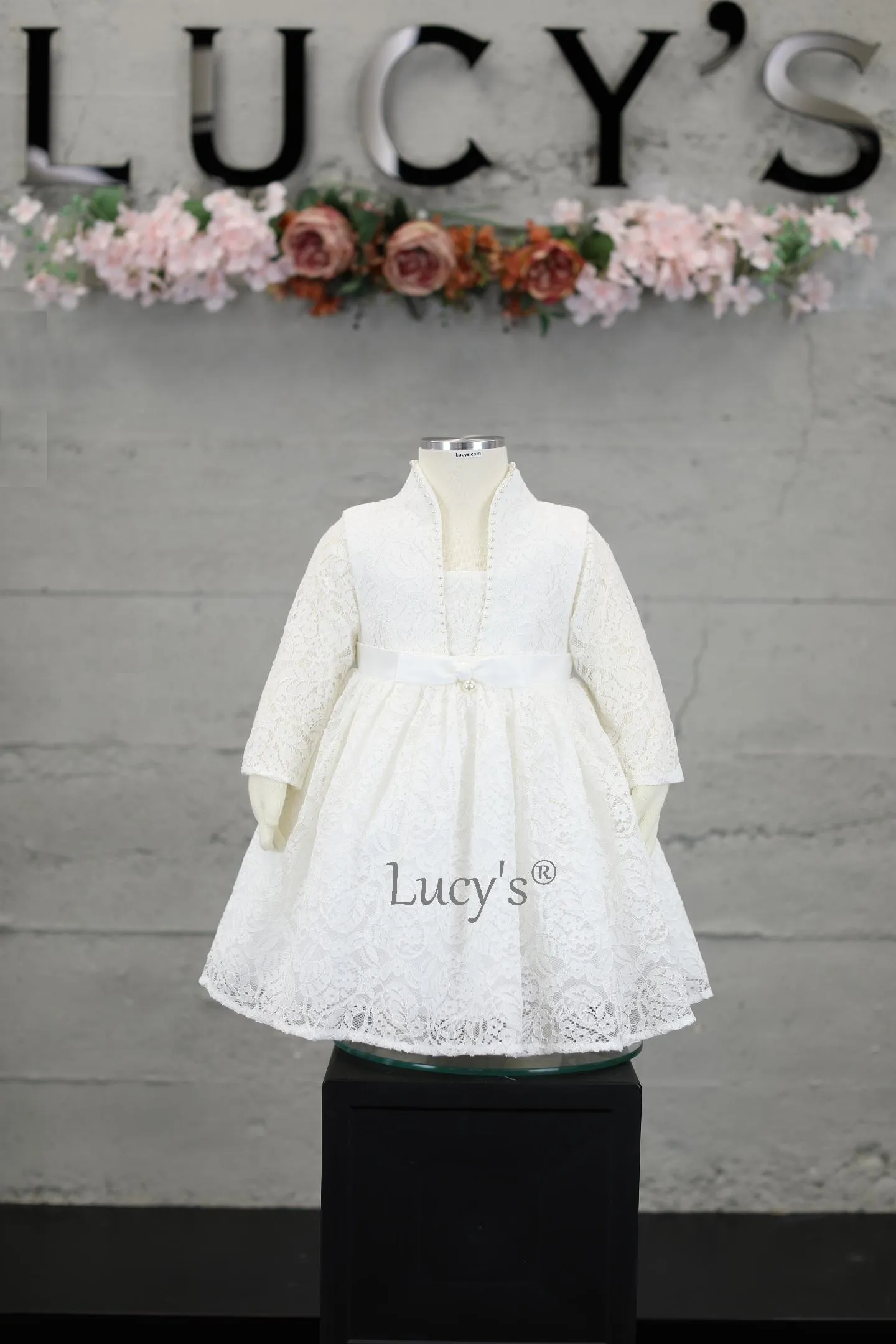 Belle II Baby Girl Ivory Premium Sleeve Flower Girl Baby Dress - Nimble | Lucy's