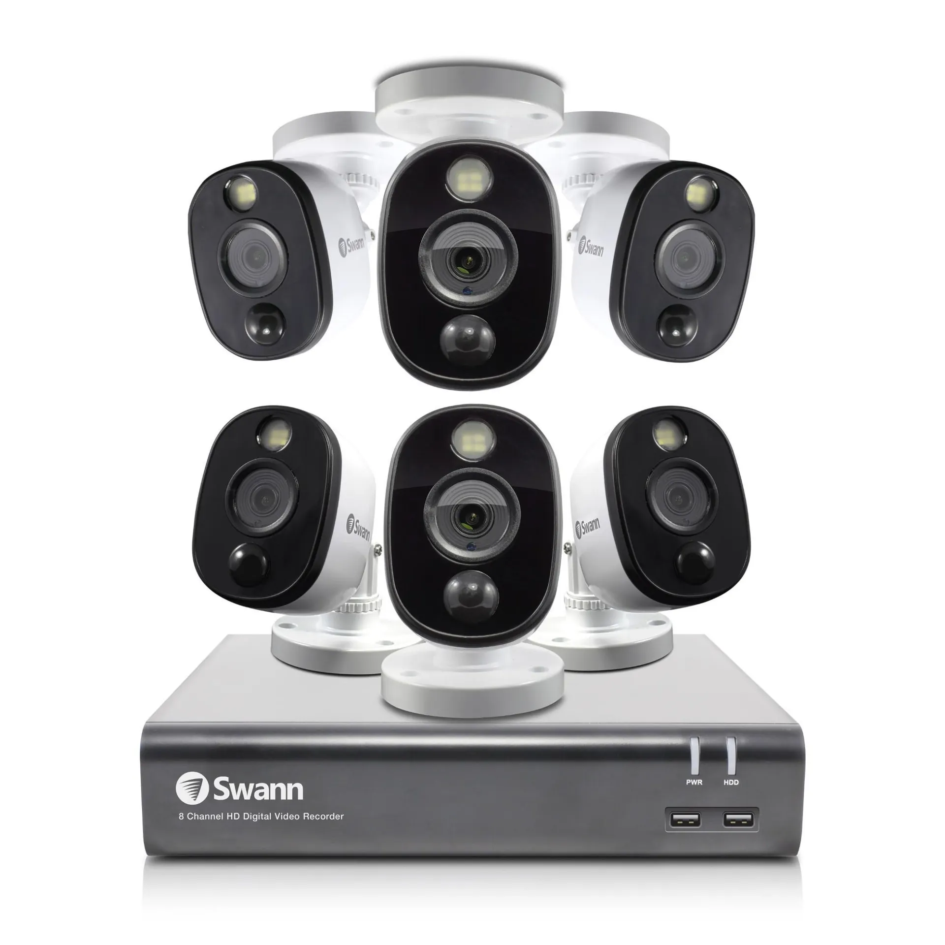 Swann 6 Camera 8 Channel 1080p Full HD DVR Spotlight Security System
